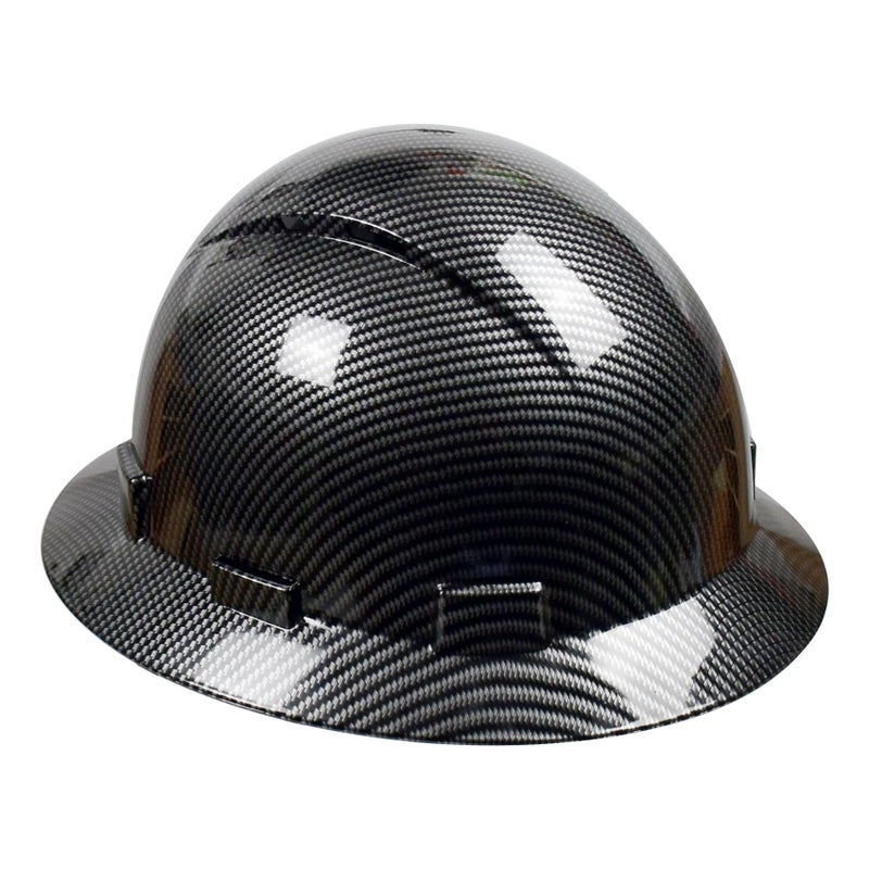 TOKISHI Full Brim Hard Hat - OSHA Safety Helmet Durable Lightweight Carbon Fiber Hard Hat, 6-Point Ratchet Suspension Protective Gear for Men and Women - Image 1