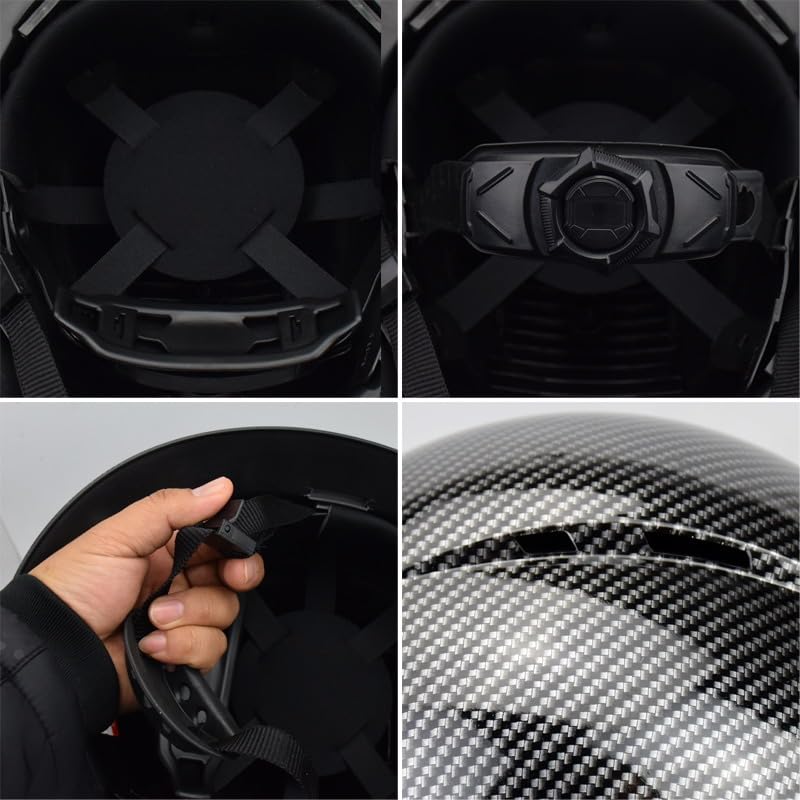 TOKISHI Full Brim Hard Hat - OSHA Safety Helmet Durable Lightweight Carbon Fiber Hard Hat, 6-Point Ratchet Suspension Protective Gear for Men and Women - Image 4