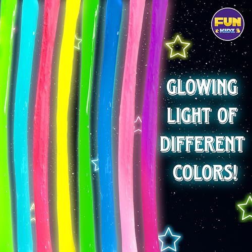 FUN KIDZ 35.16 FL OZ Glow in The Dark Slime for Kids 6+, FunKidz 1040 ML Large Slime 8 Packs Neon Colors Slime Kit Green Blue Pink Yellow Gift for Boys Girls Birthday Party - Image 3