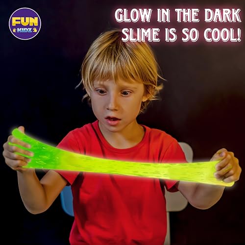 FUN KIDZ 35.16 FL OZ Glow in The Dark Slime for Kids 6+, FunKidz 1040 ML Large Slime 8 Packs Neon Colors Slime Kit Green Blue Pink Yellow Gift for Boys Girls Birthday Party - Image 4