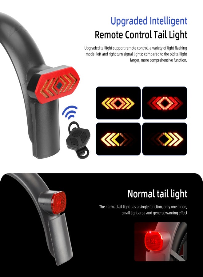 Ulip Rear Shock Absorber Electric Scooter Suspension Kit with Remote Control LED Taillight Rear Mudguard Wheel Hub Decorative Cover Compatible with Pro/Pro2 Scooters - Image 3