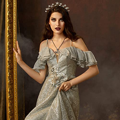 Coucoland Star Halo Crown Headband - Silver Stars Headpiece Headdress Tiara Celestial Goddess Costume - Image 5