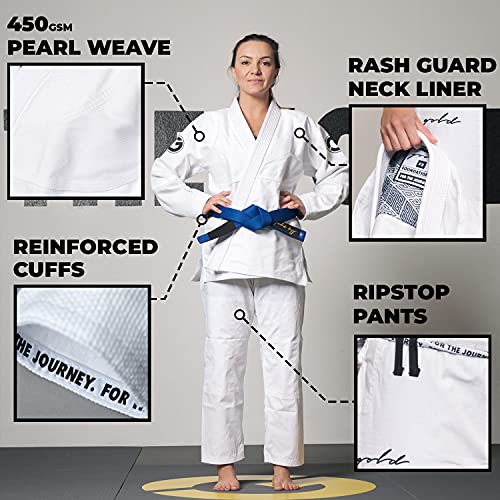 Gold BJJ Foundation Womens Gi Jiu Jitsu Gi for Women IBJJF Competition Legal Womens BJJ Gi Black F4 - Image 3