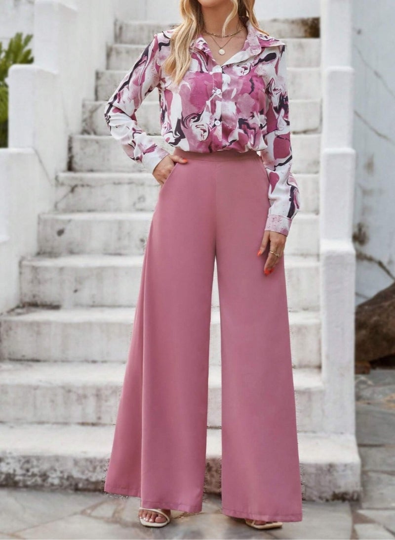 Shougu New Product Elegant Wide Leg Pants Fashion Casual Set - Image 1