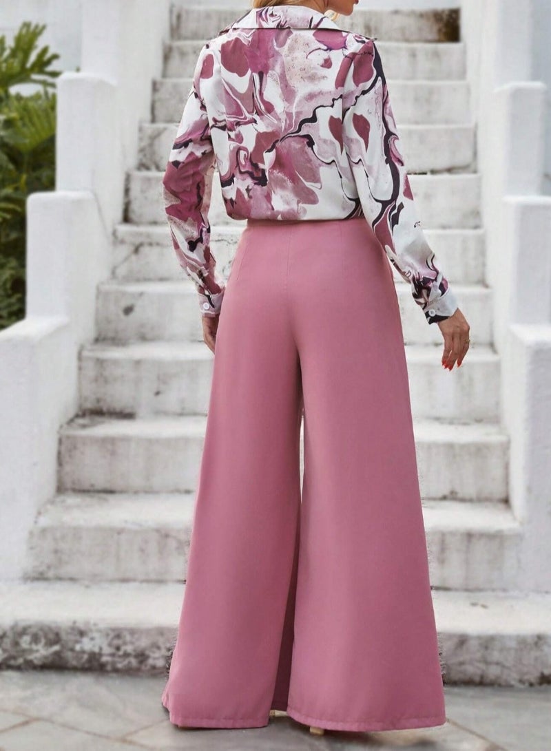 Shougu New Product Elegant Wide Leg Pants Fashion Casual Set - Image 2