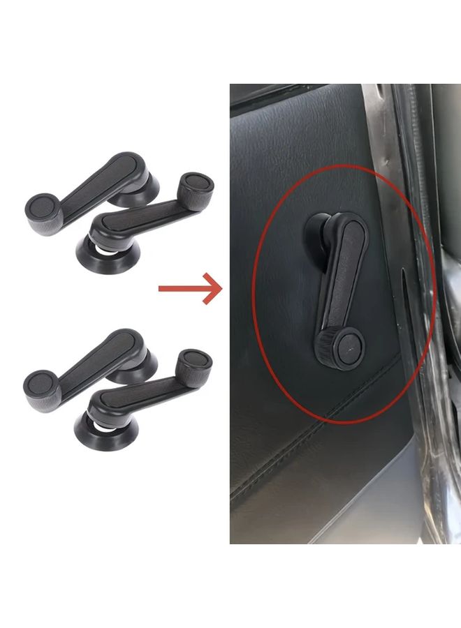 Set Of 4 Universal Black Car Window Crank Handles Replacing Door Lever Handles - Image 1