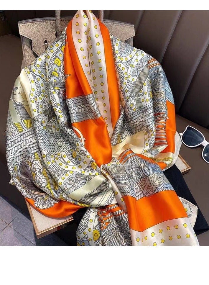 Womens Silk Scarf Long Satin Scarf Fashion Designer Scarf Lightweight Wraps
