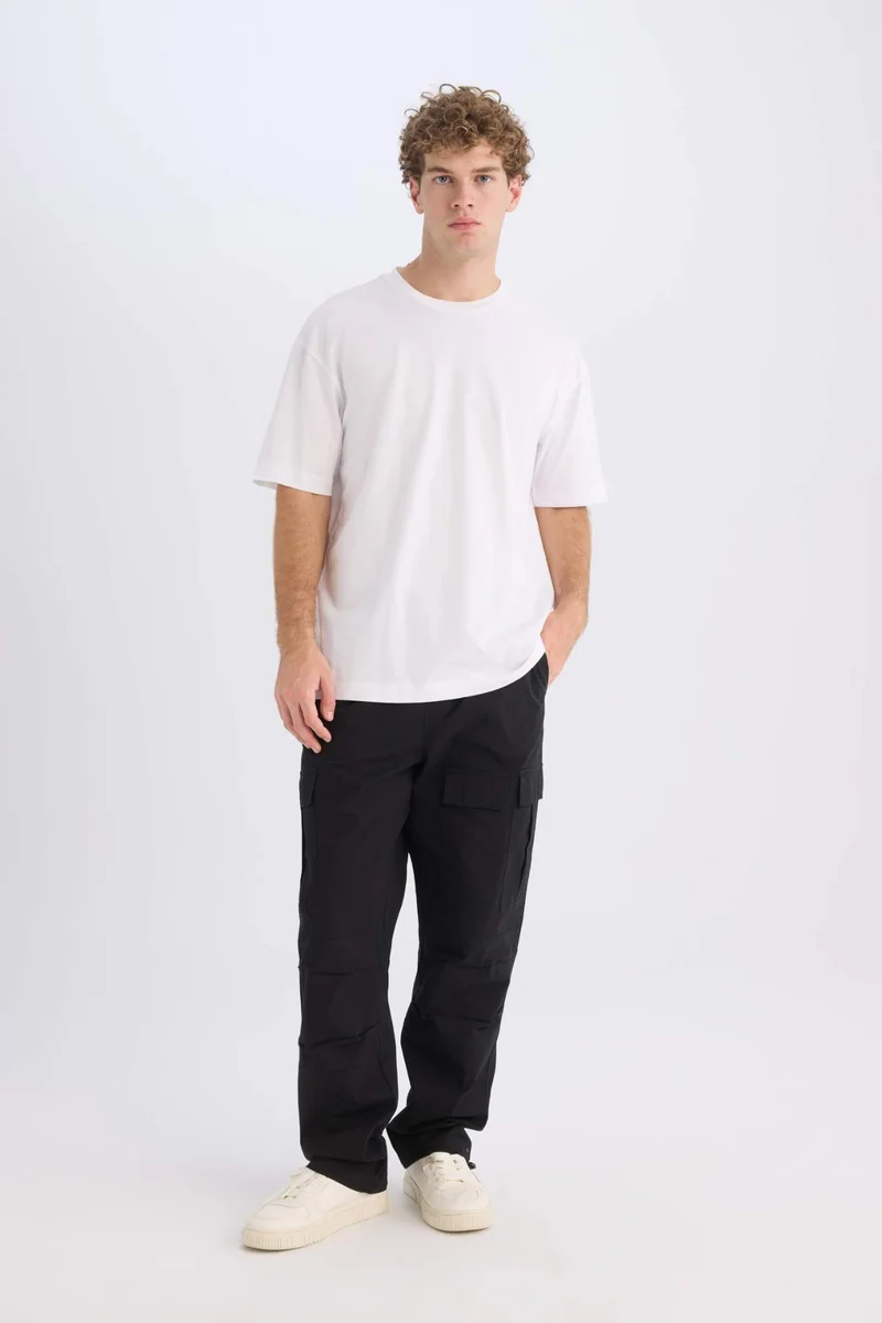 Defacto Boxy Fit Crew Neck Basic Short Sleeve T-Shirt