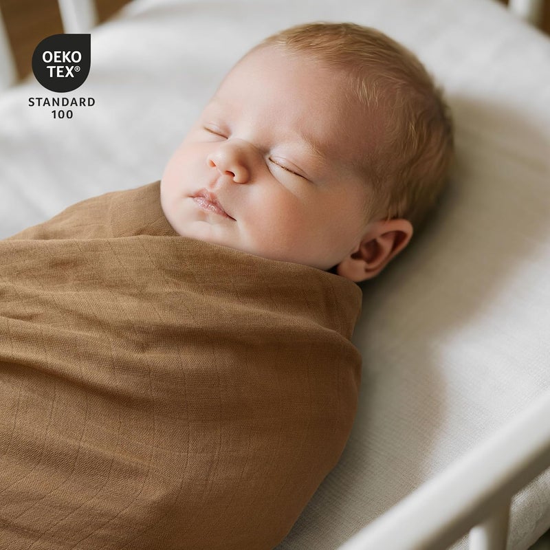 Muslin Swaddle Blankets 2-Pack - Breathable Receiving Blankets for Newborns (Barn Prelude) - Image 2