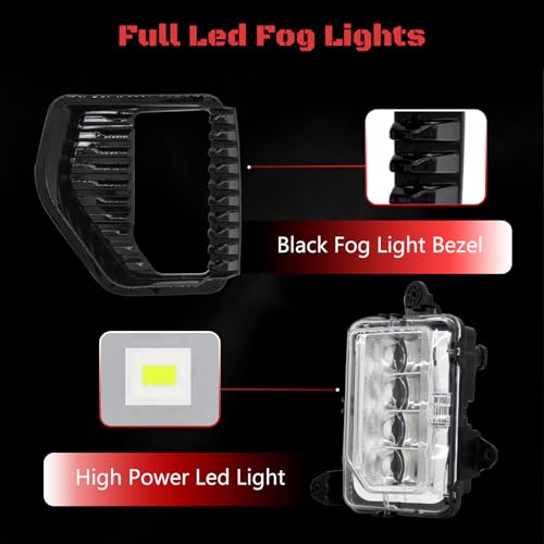 SINYATO INDUST LED Fog Lights for 2019 2020 2021 2022 GMC Sierra, Bumer Driving Fog Lamps Assembly Replacement, DOT Certified (1 pair) - Image 3