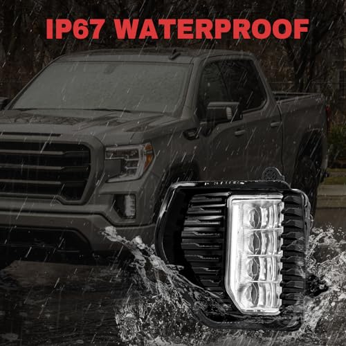 SINYATO INDUST LED Fog Lights for 2019 2020 2021 2022 GMC Sierra, Bumer Driving Fog Lamps Assembly Replacement, DOT Certified (1 pair) - Image 5