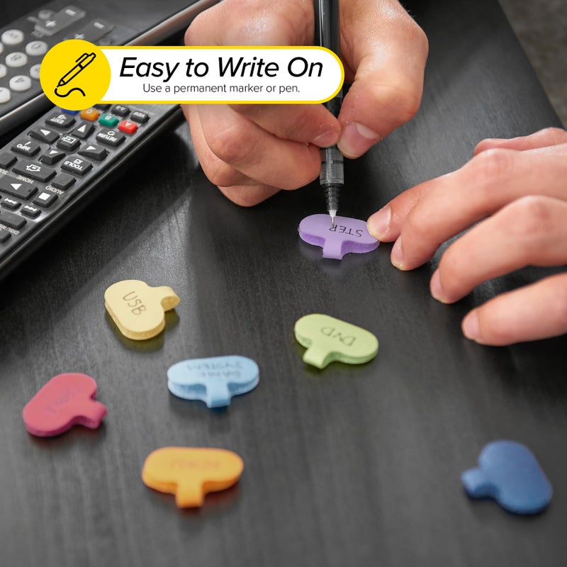Wrap-It Storage Cable Labels - Oval, Macaron (36 Pack) - Write On Cord Labeler Wire Label Tags - Image 3