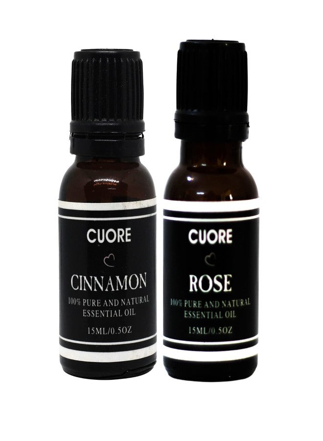 Cuore 100% Organic and Natural Cinnamon & Rose Essential Oil For all Skin Types Combo - Image 1