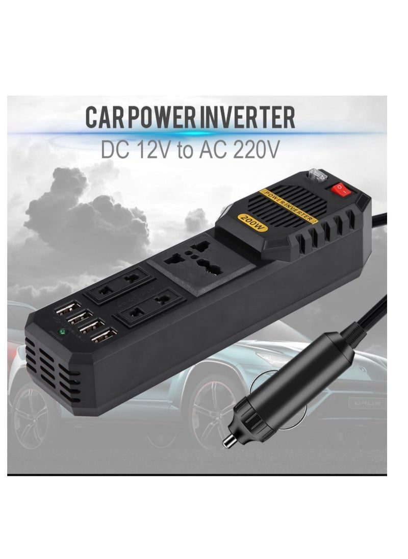 ELTRAZONE - 200W Mini Car Vehicle Inverter DC 12V to AC 220V USB Output High-power Power Inverter Small Car Special Edition【Magicalworld】 - Image 1