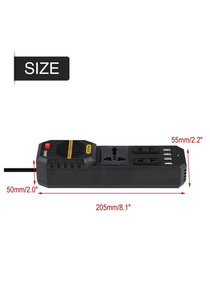 ELTRAZONE - 200W Mini Car Vehicle Inverter DC 12V to AC 220V USB Output High-power Power Inverter Small Car Special Edition【Magicalworld】 - Image 1