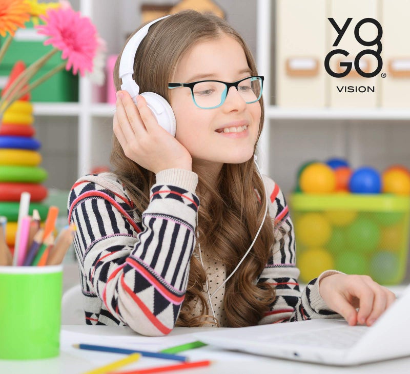Yogo Vision Kids Blue Light Blocking Glasses Computer Eyeglasses Boys Girls Square Frames Anti Strain Reduce Glare (1 Pack) - Image 4