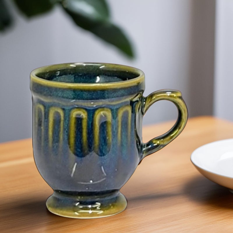 KITTENS Handcrafted Ceramic Tea Set with Kettle - 6 Cups (140ml) - Glossy Green Finish - Microwave & Dishwasher Safe - Food Grade - Elegant Gift Set for Tea Lovers - Image 3