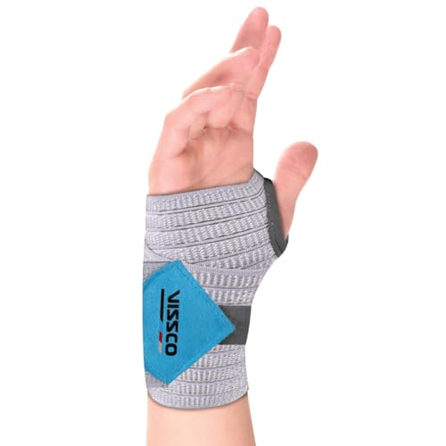 Vissco Wrist Brace with thumb support (Mild), Provides Compression & Support to the Wrist for Sports & Workout - Universal (Grey) - Image 1