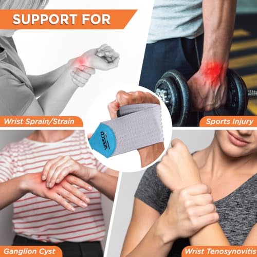Vissco Wrist Brace with thumb support (Mild), Provides Compression & Support to the Wrist for Sports & Workout - Universal (Grey) - Image 5