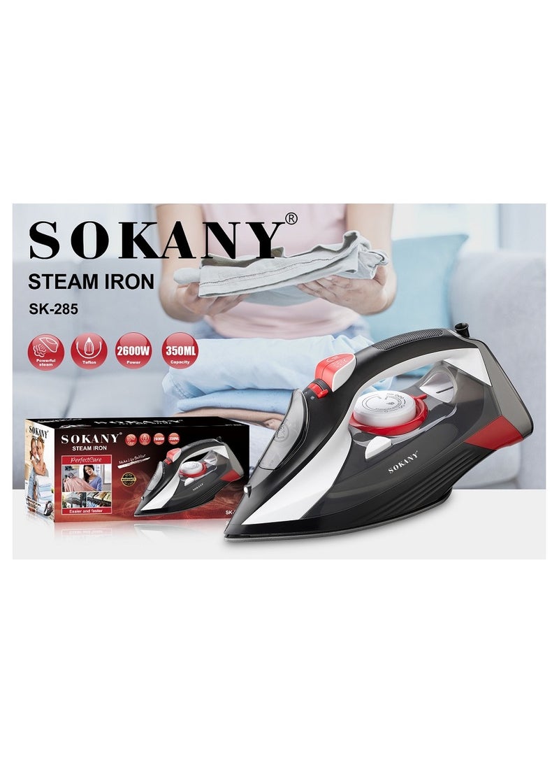 sokany SOKANY SK-285 Steam Iron 2600 W/300Ml Water Tank Ceramic Soleplate - Image 1