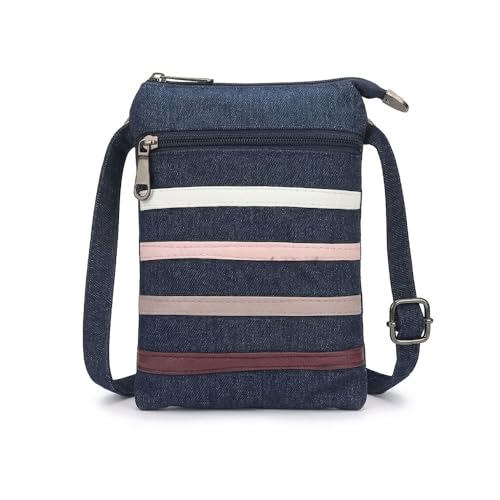 b4bags Denim Sling Bag for Women | Compact Crossbody Mobile Purse for Ladies with Adjustable Strap & Multiple Compartments | Phone Wallet for Daily Use | Gift for Girls - Image 1