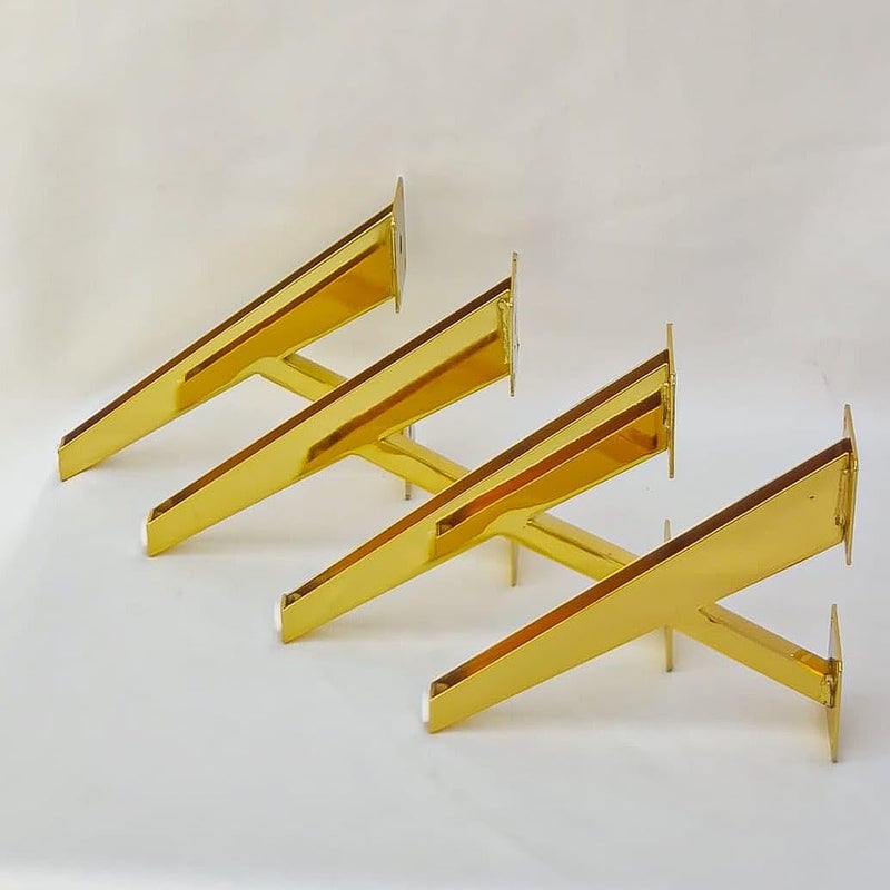 ME ME MART 75 Y Shaped Fancy Sofa Legs in Golden and Black Shine Heavy Duty Sofa Legs for Dressing Sofa Computer Desk Legs Industrial Kitchen Table Legs Set of 4 PCS Golden  - Image 2