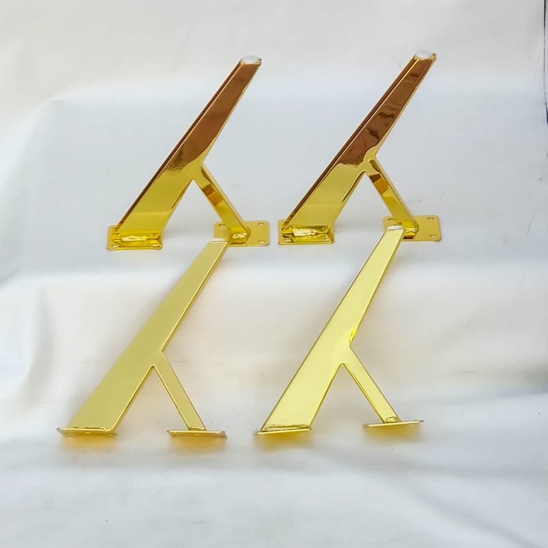 ME ME MART 75 Y Shaped Fancy Sofa Legs in Golden and Black Shine Heavy Duty Sofa Legs for Dressing Sofa Computer Desk Legs Industrial Kitchen Table Legs Set of 4 PCS Golden  - Image 1