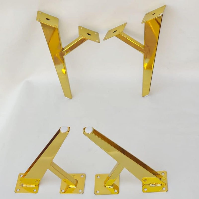 ME ME MART 75 Y Shaped Fancy Sofa Legs in Golden and Black Shine Heavy Duty Sofa Legs for Dressing Sofa Computer Desk Legs Industrial Kitchen Table Legs Set of 4 PCS Golden  - Image 4