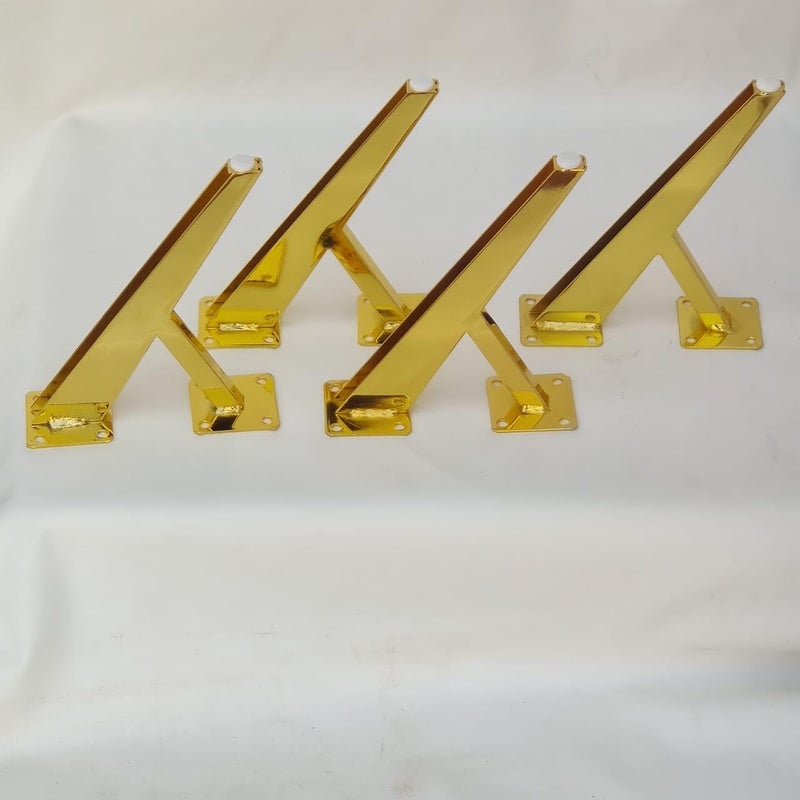 ME ME MART 75 Y Shaped Fancy Sofa Legs in Golden and Black Shine Heavy Duty Sofa Legs for Dressing Sofa Computer Desk Legs Industrial Kitchen Table Legs Set of 4 PCS Golden  - Image 3