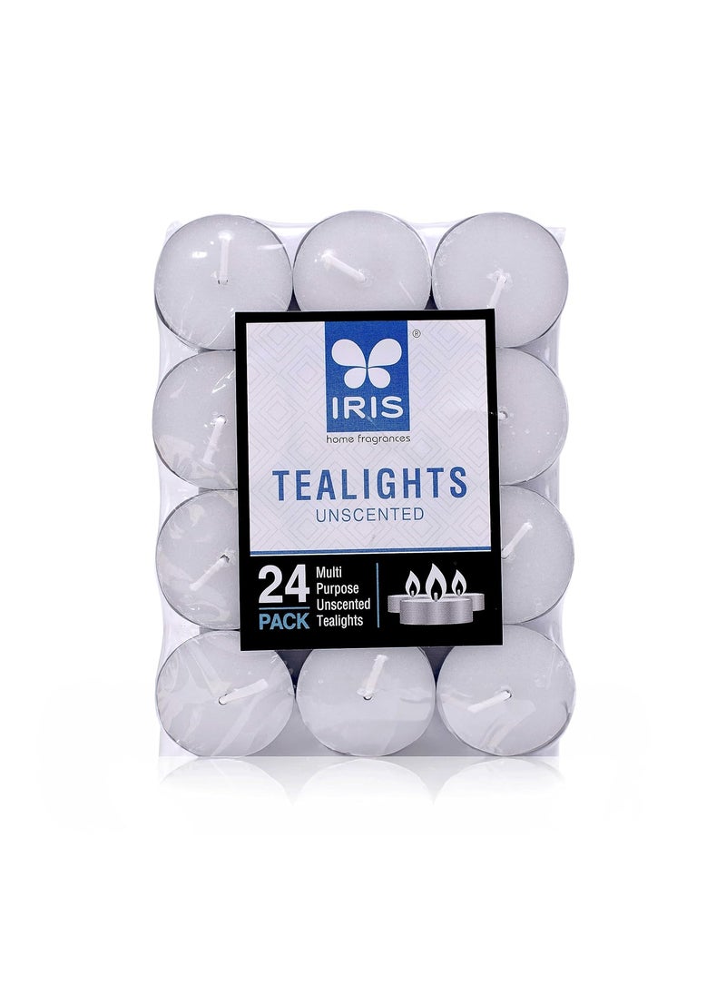 IRIS IRIS Wax New Set Of Unscented 24 Tea Lights In A Uniformed Pack Of 9Gm Each  - Image 3