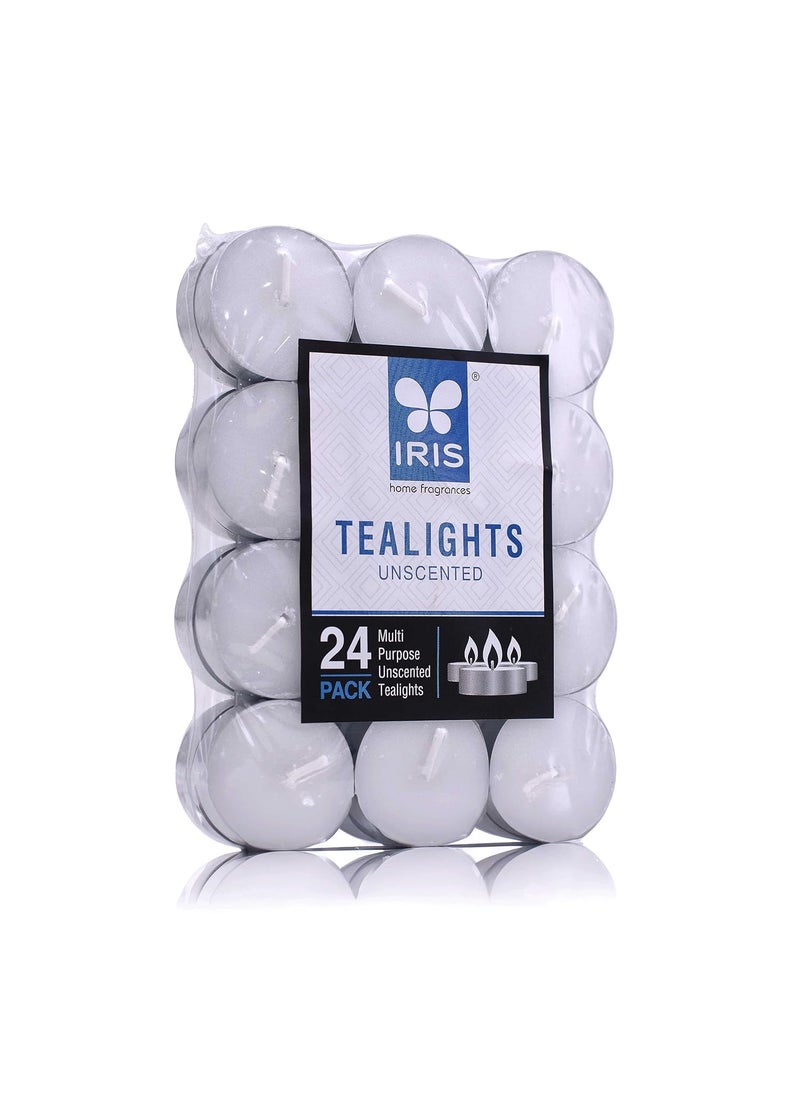 IRIS IRIS Wax New Set Of Unscented 24 Tea Lights In A Uniformed Pack Of 9Gm Each  - Image 2