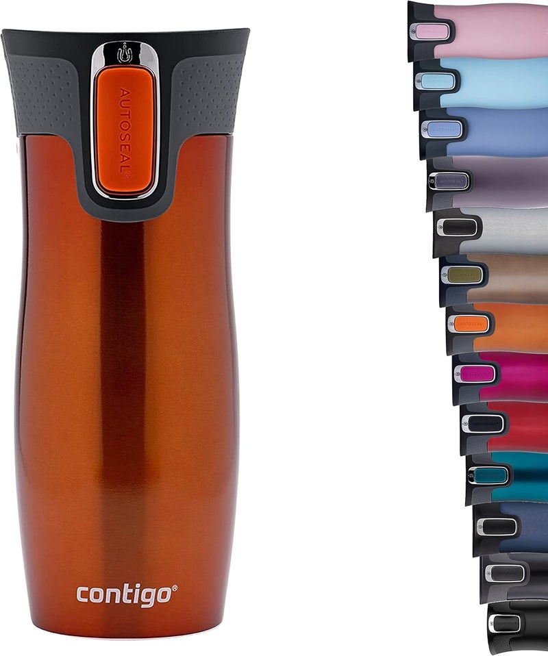 Contigo West Loop Autoseal Travel Mug, Stainless Steel Thermal Mug, Vacuum Flask, Leakproof Tumbler, Coffee Mug with BPA-Free Easy-Clean Lid - Image 1