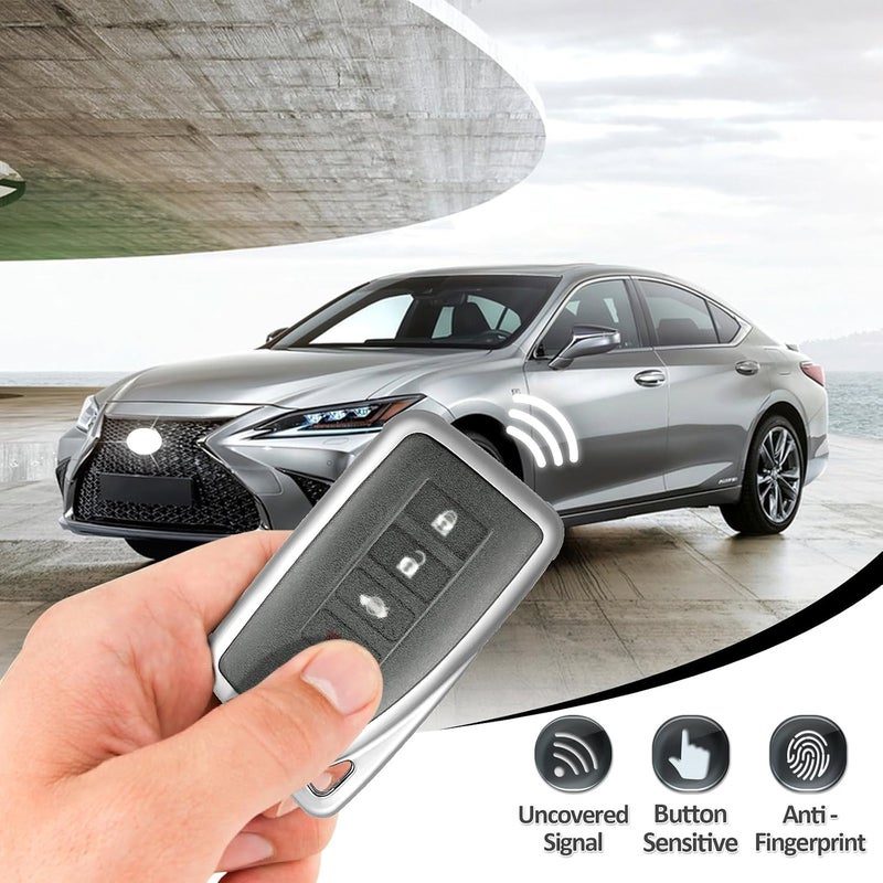 وركاس غطاء مفتاح لكزس، غطاء مفتاح من TPU الناعم المتوافق مع لكزس RX ES GS LS NX RS GX LX RC LC للتحكم الذكي عن بعد بالدخال بدون مفتاح (شفاف - غير لامع) - Image 5