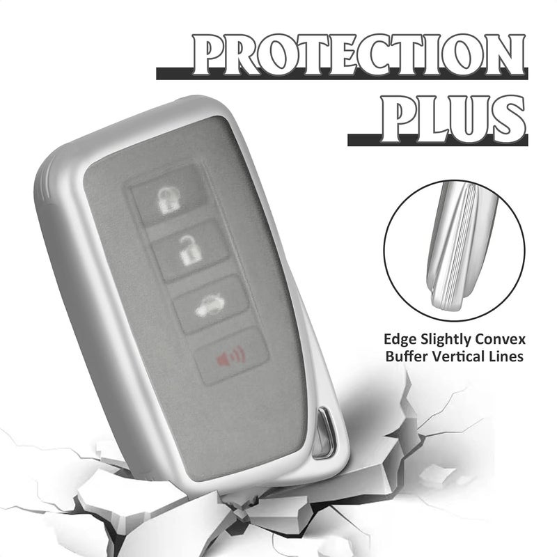 وركاس غطاء مفتاح لكزس، غطاء مفتاح من TPU الناعم المتوافق مع لكزس RX ES GS LS NX RS GX LX RC LC للتحكم الذكي عن بعد بالدخال بدون مفتاح (شفاف - غير لامع) - Image 4