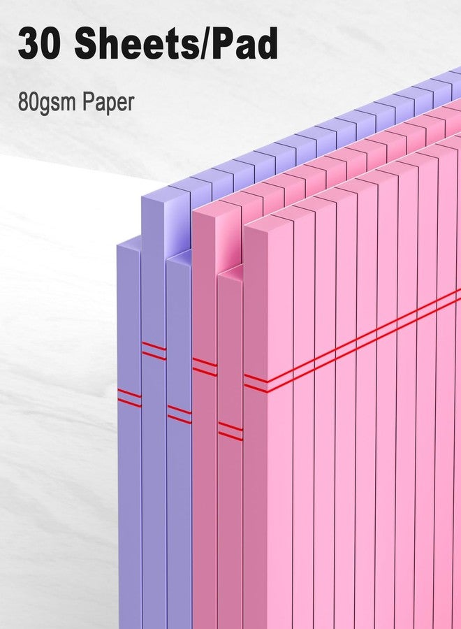 AILZFEI Pink Purple Small Legal Pad 5 x 8 College Ruled Color Legal Pads Paper Notepads 6 Pack Sturdy Back Writing Pads 5 x 8 Note Pads Perforated Narrow Ruled Pads of Paper - Image 3