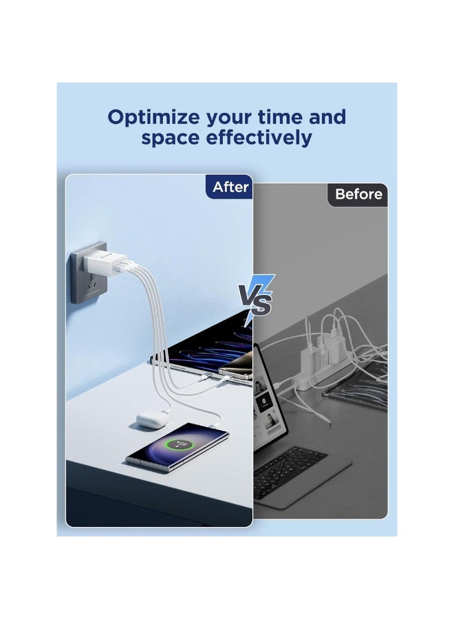 40W USB C Charger 4-Port Fast Charger Plug Dual PD USB-C And QC 3.0 USB-A Fast Charging Port Multi Wall Charger USB Plug For IPhone 16/16 Pro/16 Pro Max 15/14 Series IPad - Image 5