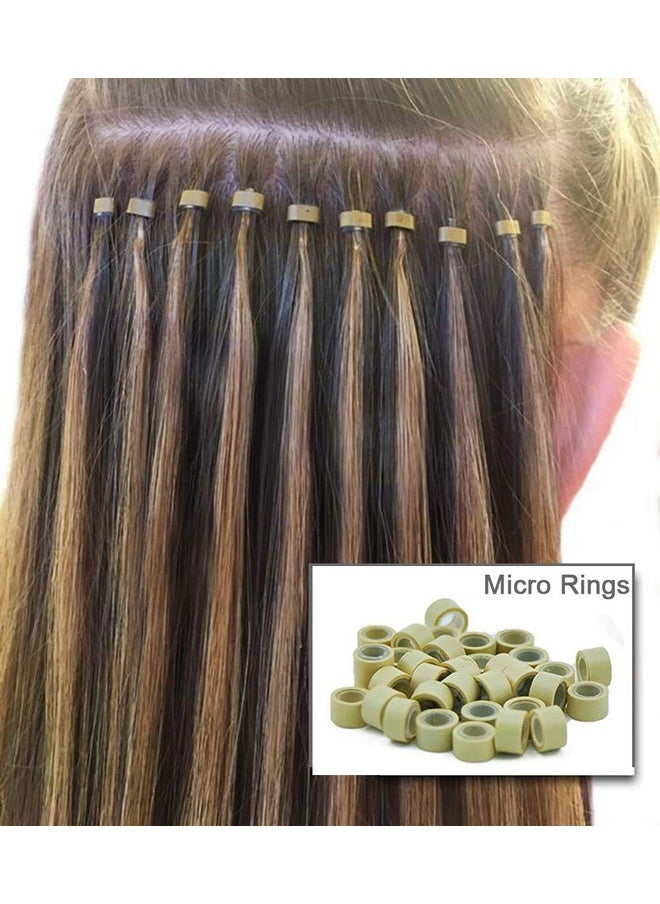 GOTDYA - 2500Pcs Hair Extentions Micro Rings Links Beads 5Mm Silicone Lined Beads For Human Hair Extensions Toolmulticolored - Image 1
