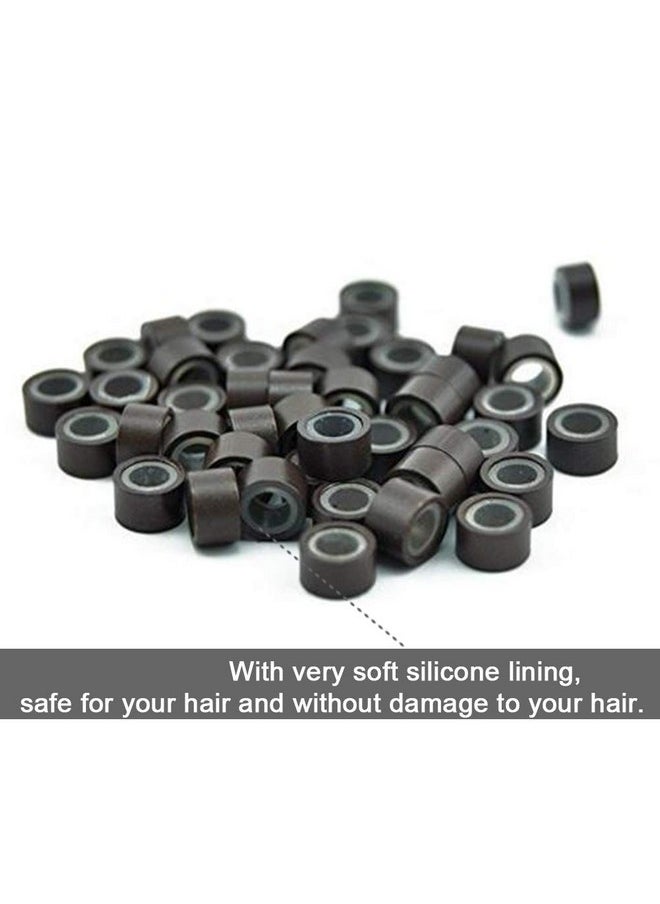 GOTDYA - 2500Pcs Hair Extentions Micro Rings Links Beads 5Mm Silicone Lined Beads For Human Hair Extensions Toolmulticolored - Image 1