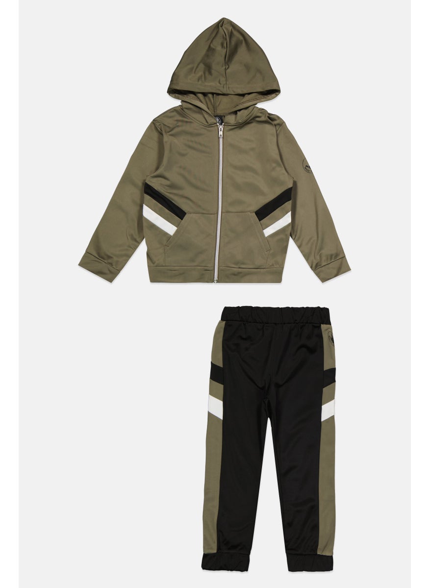 Body Glove - Toddlers Boy 2 Piece Brand Logo Sweatshirt With Pants Set, Olive - Image 1