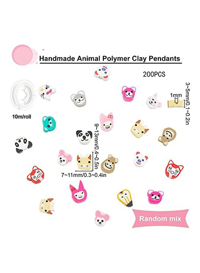 1 صندوق 200 قطعة حبات الطين بوليمر الحيوان الملونة - Image 3