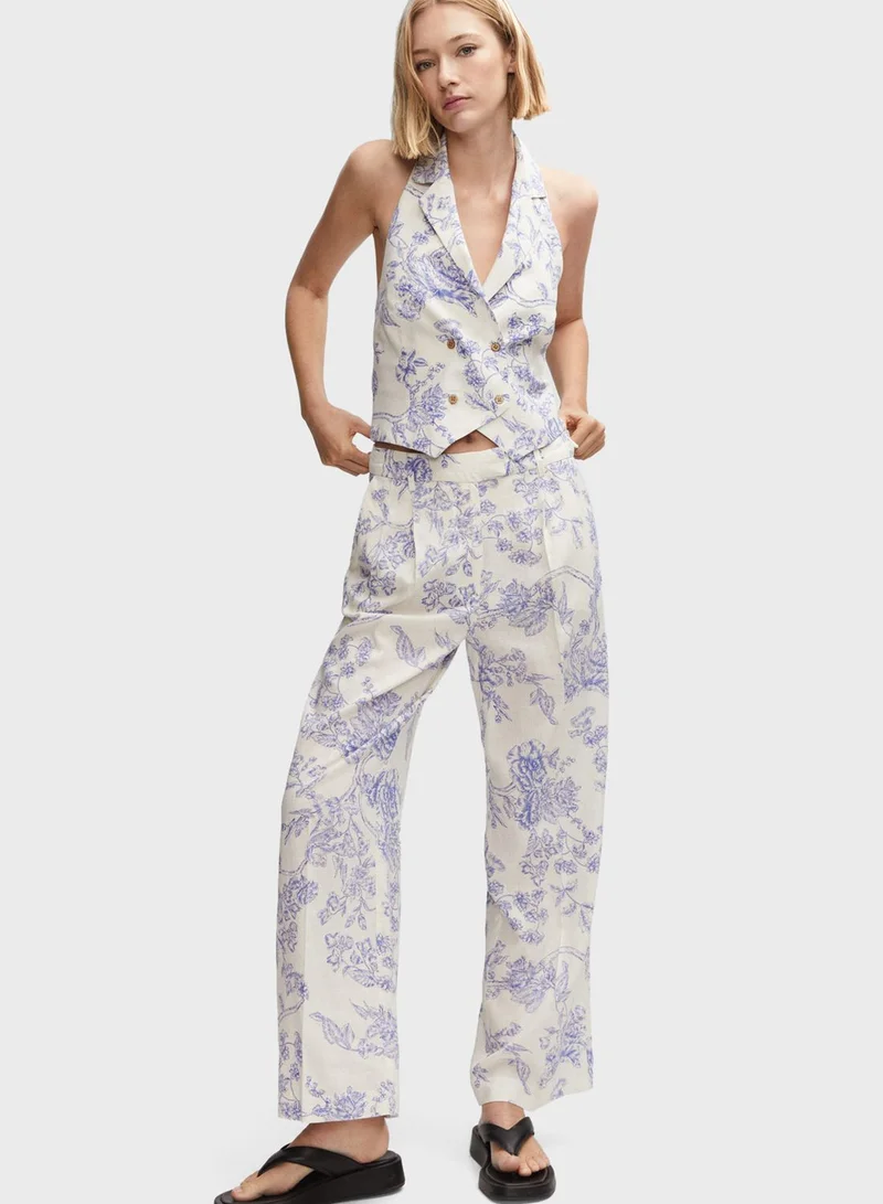 MANGO Printed Button Detail Coat
