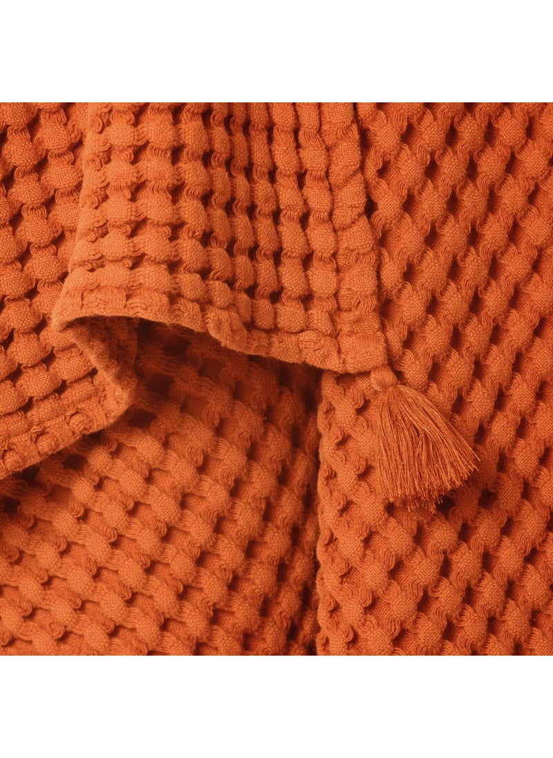 Casadora Baby 100% Cotton Baby Thick Waffle Blanket - Orange  - Image 3