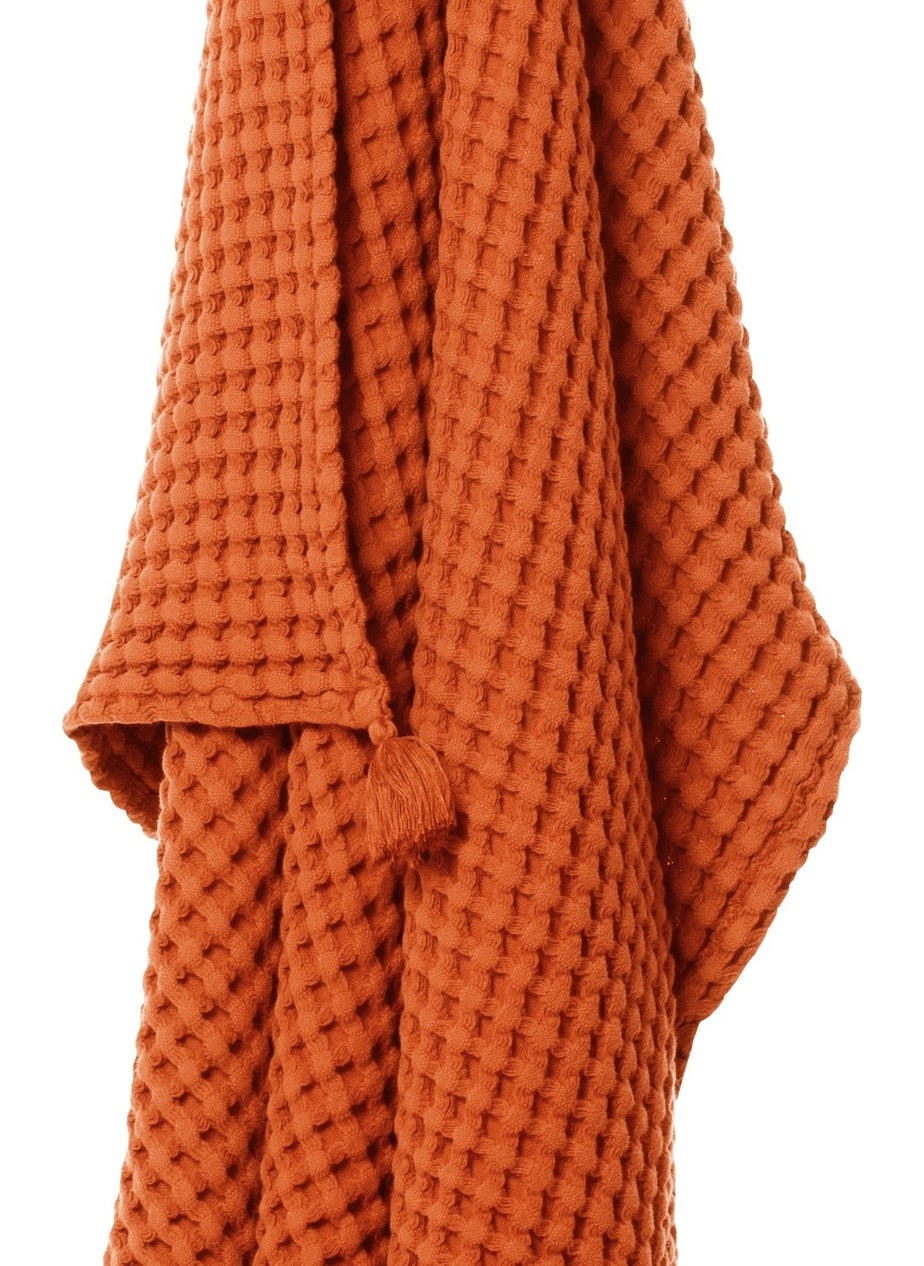 Casadora Baby 100% Cotton Baby Thick Waffle Blanket - Orange  - Image 2