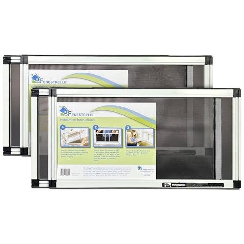 Fenestrelle Expandable Window Screen 2 Way Adjustable Window Screen Horizontal 10 H x 19  36 W or Convert to Vertical 19 H x 10  18 W Pack of 2