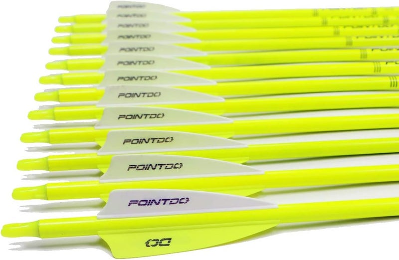 Pointdo 30inch Carbon Arrow Fluorescence Color Targeting and Practice and Hunting Arrows for Compound Bow and Recurve Bow with Removable Tips(Pack of 12) - Image 4