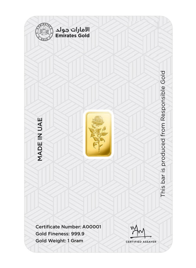 Emirates Gold Emirates Gold 1g Fine Gold Bar - 24k (999.9 Purity)  - Image 2