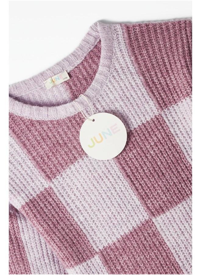 JUNE - June Boy Kere Patterned Sweater Lilac - Image 1
