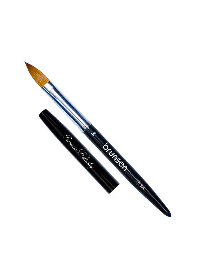 brunson Acrylic Nail Brush 1pc Pure Sable Hair Professional Nail Art Painting Brush for Manicure Pedicure Kolinsky Brush for Acrylic Application Nail Extensions and 3D Nail Carving Size 14 - Image 1