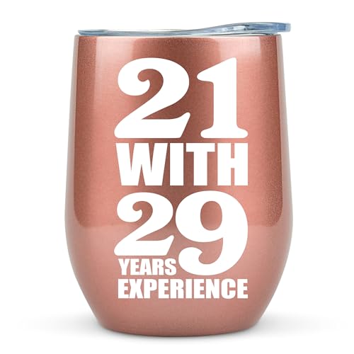 KLUBI 50th Birthday Gifts for Women Funny - 12 Ounce 21 with 29 years Experience Wine Glass 50th Birthday Gifts for Her, 50 Year Old Gift, 1975 Birthday Gifts For Women Turning 50 - Image 1