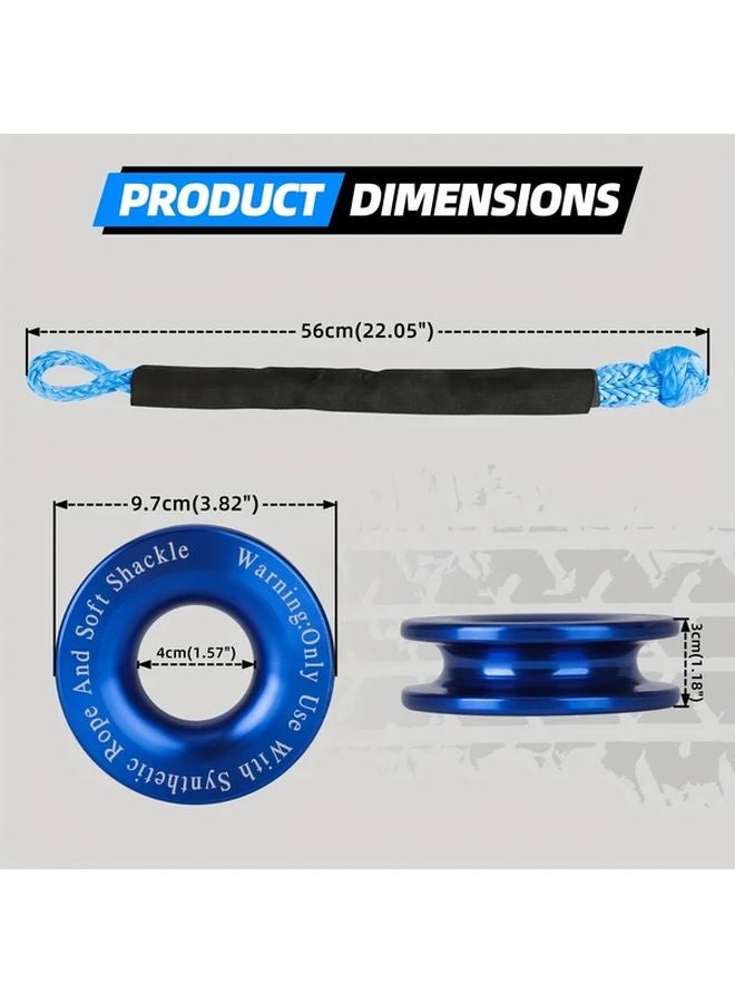 Blue Recovery Ring Snatch 41000 LBS Breaking Strength Metal Rescue Gear For Vehicles - Image 4